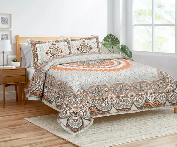 Orange_Cotton_Kaleen_Classic_Double_Bedsheet_With_Pillow_Cover_100_X_108_Cm